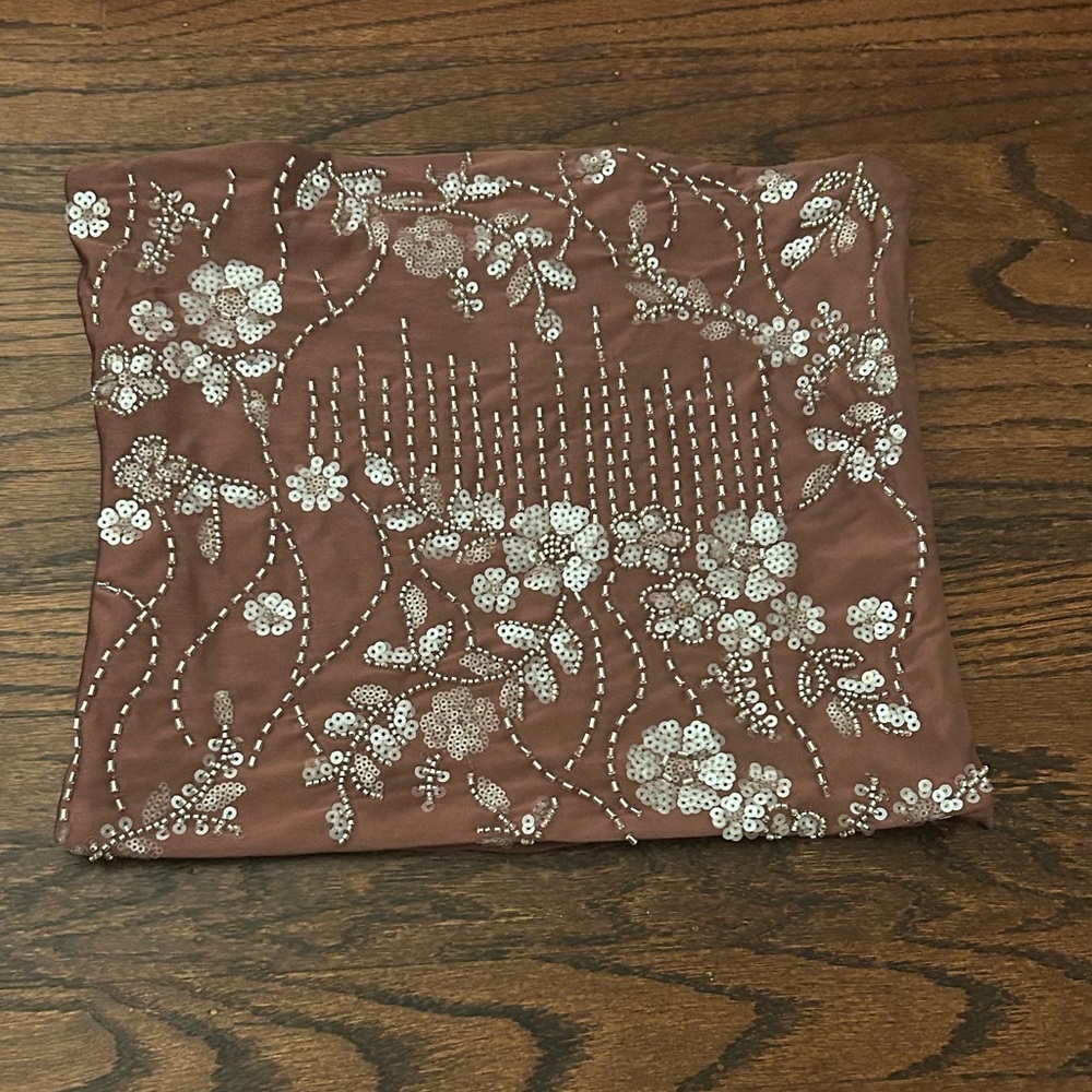 edikted maroon beaded tube top